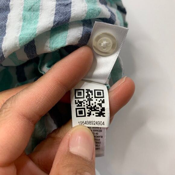 Bonobos Shirt Mens XXL Long Standard Fit Capri Grey Striped Seersucker Cotton - Picture 8 of 10